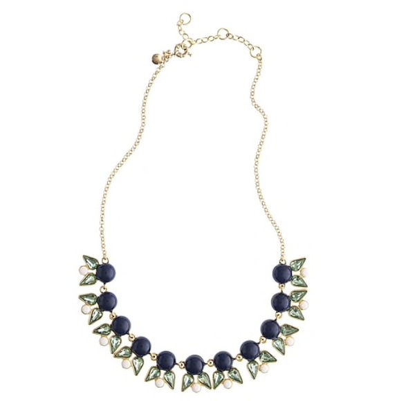 J. Crew Jewelry - J.Crew Pearls And Petals Necklace Navy Topaz White